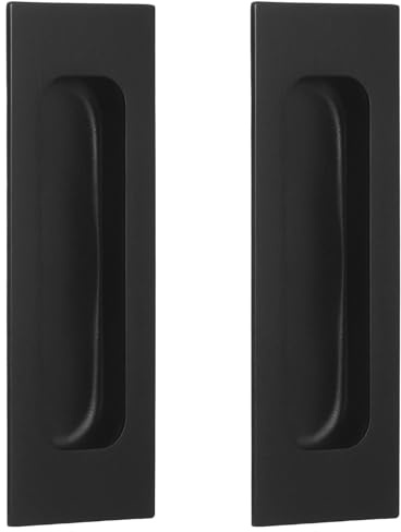 Hemobllo 2pcs Sliding Door Handles with Unique Recessed Design Finger Pulls for Cabinets Wardrobes and Cupboards Easy Installation and Sturdy Construction