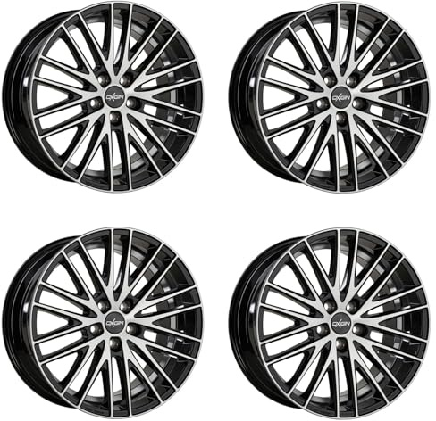 4x Oxigin Felgen Alufelgen 19 Oxspoke 8,5x19 ET42 5x114,3 black full polish kompatibel mit Hyundai Elantra i30 i40 Ioniq iX20 iX35 Kona Santa Fe Tucson Velo
