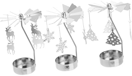MUSISALY Rotierender Weihnachtskerzenhalter Aus Eisenmaterial Schneeflocken-kerzenhalter Metalltablett Teelichthalter Aus Metall Heimdekoration