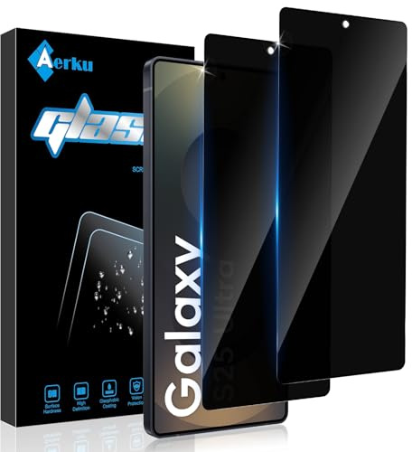 Aerku 2 Stück Sichtschutz Full Screen Schutzfolie für Samsung Galaxy S25 Ultra 5G für Panzerglas, Anti Fingerabdrücke Schwarzer Rand Anti-Spy Panzer Schutz Glas Folie, 9H Schutzglas