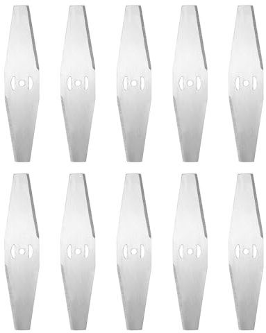 sourcing map Lot de 10 lames de tondeuse à gazon en acier de 15 cm x 2T - Lames de rechange universelles pour tondeuse à gazon, débroussailleuse, débroussailleuse et désherbante