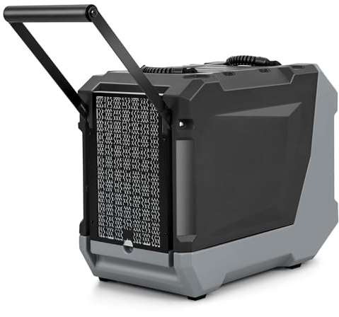 RELAX4LIFE Deumidificatore Elettrico Commerciale 85 L/T, Ventilazione e Sbrinamento, Timer 24 ore, con Tubo di Scarico, Ruote e Maniglia, per Stanze e Scantinati fino a 355 m³ (Nero)