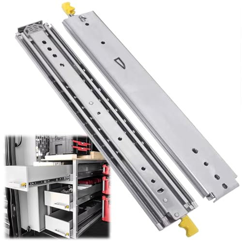 SWEPER Kugelauszug 400-1200 mm Schubladenschienen Dreifach Gefaltet Schubladenführung Seitenmontage 2 Stück Schublade Schienen Schwerlastauszüge mit Kugelgelagerten Schubladenauszug(800mm/80cm)