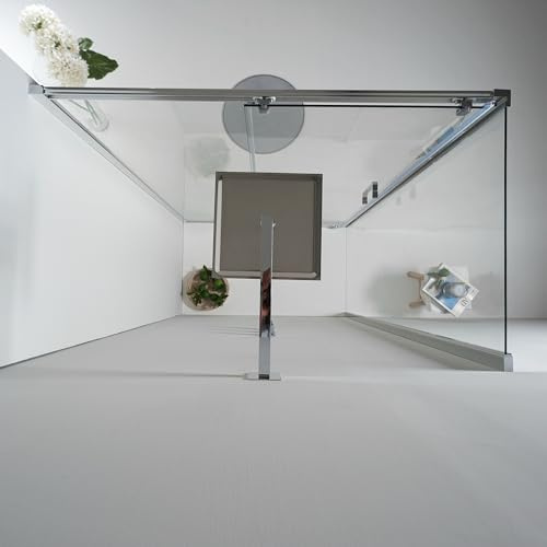 Box Doccia Angolare 70x140 cm - Cabina Doccia con Lato Fisso Trasparente, Temperato 6mm e Anticalcare, Porta Scorrevole, Profilo Cromato e Chiusura Magnetica - Facile da Installare e Pulire