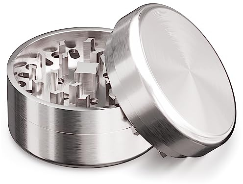 Premium grinder kryddkvarn i rostfritt stål 3 delar med vass mekanism, Ø 62 mm, skyddsfodral ingår