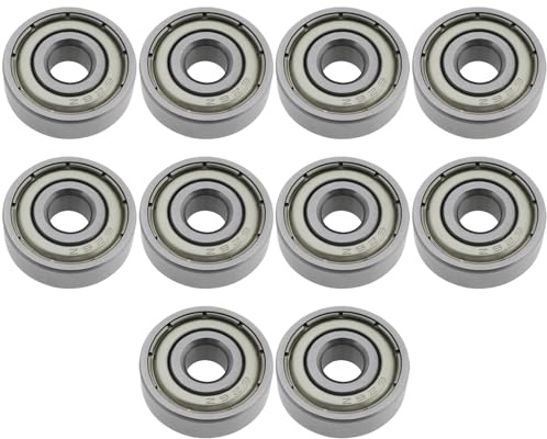 YINETTECH Lot de 10 Roulements à Billes 626Z 19 X 6 X 6 Mm en Acier pour Skateboard Patins à Roulettes Scooters Argent