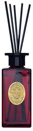 M&SENSE diffusor med stor vass 180 ml | ROSE PRINCESS doftspridare med pinnar | Långvarig giftfri eterisk olja | sovrum badrum vardagsrum dekor