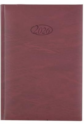 Buchkalender 2026 / Chefkalender / Farbe: bordeaux