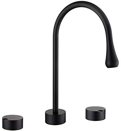 Grifo de Ducha con Cuello de Cisne, Grifo para Lavabo de baño de Gran Alcance, Grifo para Lavabo con Agua Caliente y fría, Grifo para Lavabo de Montaje en Cubierta, Grifo de tocador de Doble