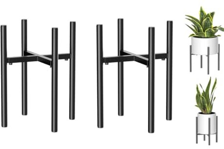 Soporte para flores de metal para exterior e interior, soporte para plantas ajustable, soporta hasta 46 kg, estantería para plantas exterior e interior, taburete para flores, resistente a la