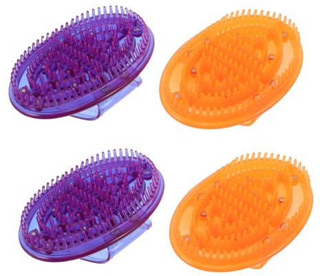 EXHUMKY Meridian Pressure Massage Brush 4pcs Set, PVC Material Handheld Body Relaxation Tool with Nail Brush and Magnetic Massager, Portable Spa Beauty Salon Meridian Care Device