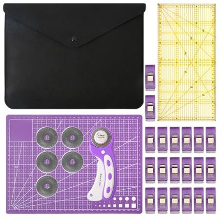 Cortador giratorio de tela de 45 mm con paletas adicionales y mango ergonómico