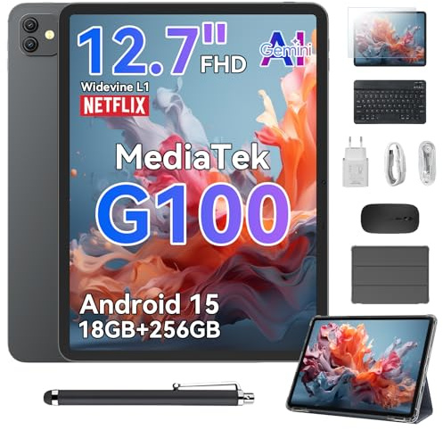Blackview Link 8 Tablet 13 Zoll,Tablet mit Tastatur und Stift,90Hz Gaming Android 15 Tablets,18GB RAM+256GB ROM,MediaTek G100 Gemini AI/PC Modus/2K+ FHD/8400mAh/Widevine L1/Face ID/16MP+13MP/GPS