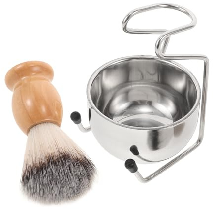 Luxshiny Herren Rasierset mit Rasierpinsel und Edelstahl Rasierseifenschale für Luxuriöse Nassrasur und Sanfte Hautmassage im Eleganten 3-in-