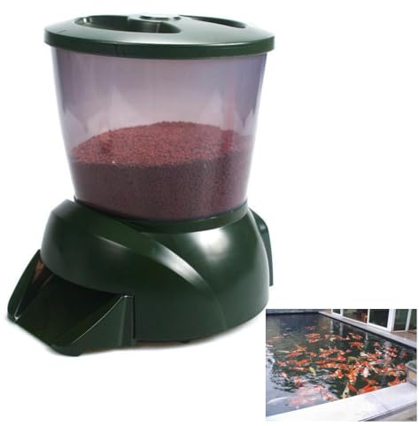 Automatisk fiskmatare för damm, hög kapacitet 4,5 l, batteridriven timer koi-matare, perfekt för semestrar, utomhusbruk