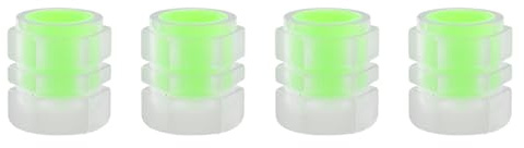 Leuchtende Reifenventile - 4er Set mit Tag-Nacht-Effekt | Universell für Auto, Motorrad & Fahrrad | Fluoreszierend bei Tag + Nachleuchtend bei Nacht | Korrosionsbeständiger Leichtmetall-Dichtring