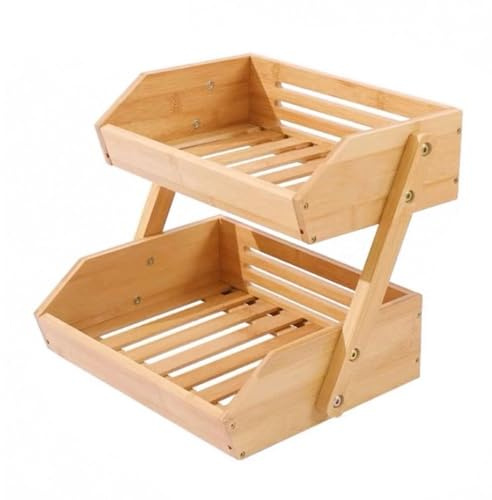 Huangj-0527 Organizador de almacenamiento varios niveles, cesta for frutas y verduras, estante encimera, versátil productos Frutero para Mesa(Pequeño)