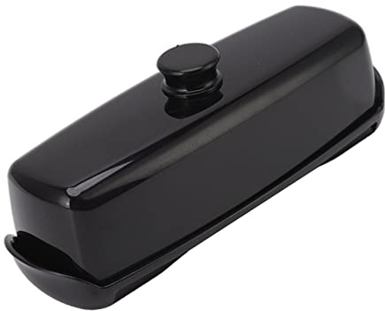 Chiyyak Caja de Mantequilla de Plástico, Contenedor de Almacenamiento de Queso de Gran Capacidad con Tapa y Cortador de Mantequilla, para Refrigeradores de Cocina Domésticos (Negra)
