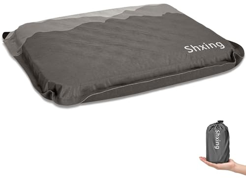 Shxing Cojín autoinflable para exteriores, 5 cm de grosor, 200 g, ligero, 40 x 30 cm, resistente al agua, para camping, estadio y senderismo, compacto con bolsa