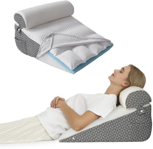 JORNH 3pcs Wedge Pillow Support Cushion, Support Pillows with soft Cushion,Memory Foam Pillow for Sleeping, Incline Bed