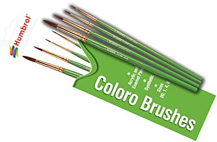 Humbrol Coloro Brush Pack - 00, 1, 4, 8