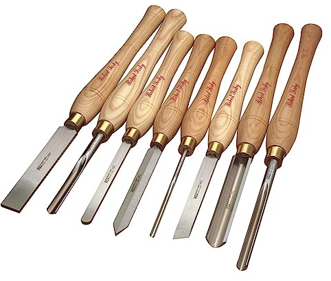 Robert Sorby A82HS8T Lathe Turning Tool Set of 8 Pieces 82HS-Woodturning Tools for Lathe-Includes Roughing Gouge, Spindle Gouges, Bowl Gouge, Skew Chisel, Parting Tool, Round Nose and Square Scraper