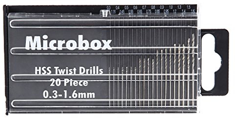 Demiawaking - Micro punte per trapano in HSS, 0,3-1,6 mm, 20 pezzi