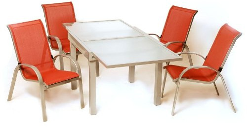 Merxx Tischgruppe Amalfi terracotta aus Aluminium