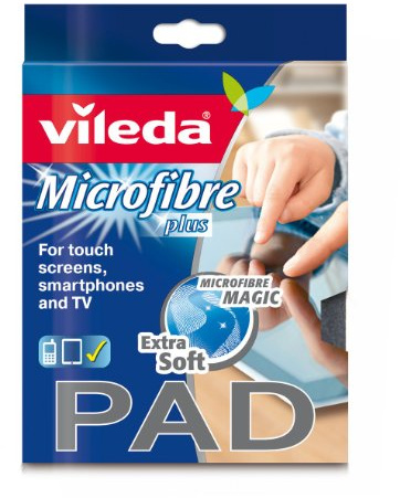 Vileda Microfaser Pad Tuch für besonders empfindliche Oberflächen, 2er Pack (2x1 Stück)