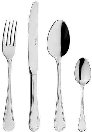 DEGRENNE Guy Confidence Ménagère 24 Couverts INOX 18/10 | 24 Pièces Monobloc en Acier Inoxydable 18/10 pour 6 Personnes, Couteaux Lame Scie, Compatible Lave-Vaisselle, Finition Miroir