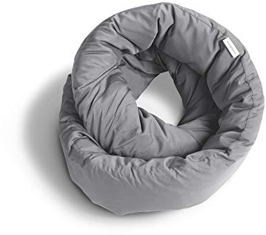 Huzi Design Infinity Pillow - Reisekissen Nackenkissen Ideal für Reise Büro Entwurf Weiches Nackenstützkissen (Grau)