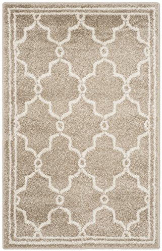SAFAVIEH Amherst Collection Accent Rug - 2'6 x 4', Wheat & Beige, Trellis Design, Non-Shedding & Easy Care, Ideal for High Traffic Areas in Entryway, Living Room, Bedroom (AMT414S)