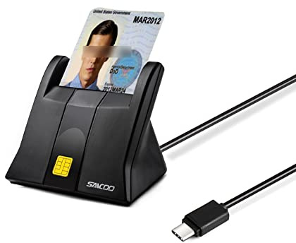Typ-C-Smartcard-Lesegerät, Saicoo DOD, Militär, USB-C Common Access, CAC-Kartenleser, kompatibel mit Mac OS, Win – vertikale Version (unterstützt keine VA PIV-Karte)