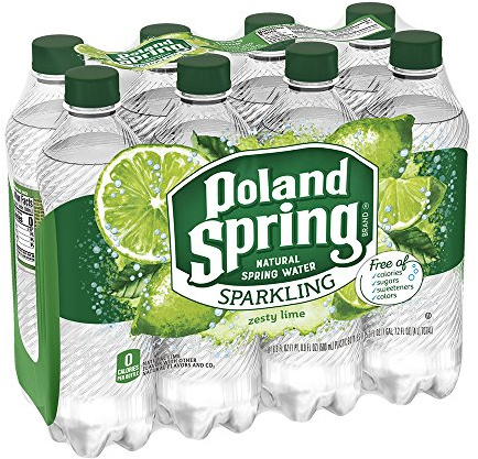 Poland Spring Sparkling Water, Zesty Lime, 16.9 oz. Bottles (Pack of 8)