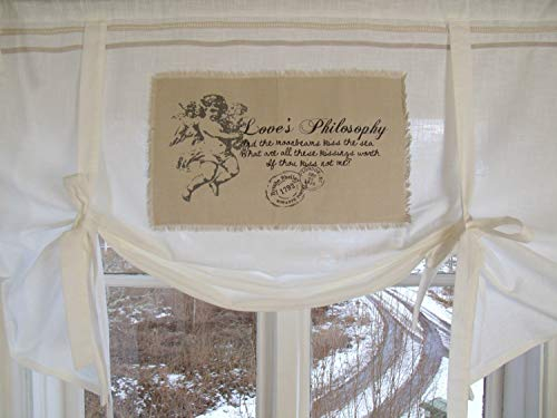 Raff Gardine Engel Rollo Offwhite 140x90 cm Baumwolle Landhaus