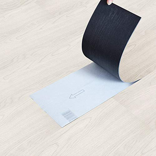 Self Adhesive Vinyl Flooring, Floor Planks with Wood Effect, 36pcs Waterproof PVC Floor Tiles for Bathroom Kitchen and All Flat Floor, Stick On Floor Tiles, 91.5x15.2cm 5m² (White Maple)