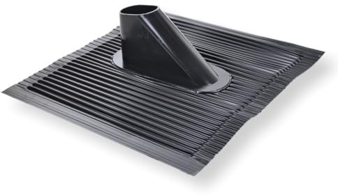 Erwin Weiß GmbH Aluminium Dachziegel 45 x 50 cm schwarz | Antennenziegel | ohne Kabeldurchführung I für Mast bis 60 mm Durchmesser I Universal Dachdurchführung wetterfest I Zubehör Antennenmast
