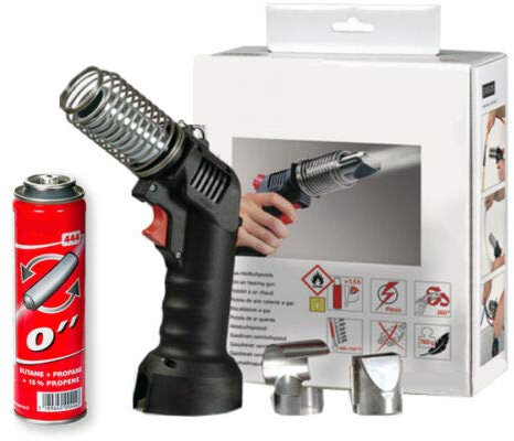 Cordless Hot Air Heat Gun Tool Kit Hands Free - with 2 Nozzles & Gas Cartridge (2 pc)