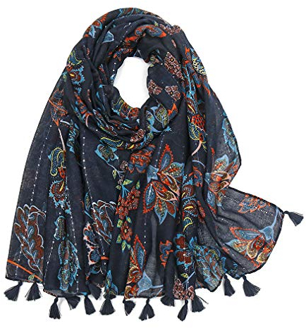 KAVINGKALY Écharpe Femme Boho Écharpe pour Femme Légère Paisley Mode pour Automne Printemps Écharpes Châle Wrap