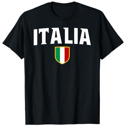 Italia T-Shirt Italien Patriotische Flagge Emblem Wappen T-Shirt
