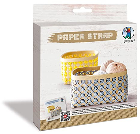 Ursus 74520009 - Kamihimo Paper Strap Hellbraun, robustes Flecht-Band, ca. 15 mm x 15 m, braunes Bastel-Band aus zusammengeklebten Papierschnüren zum Flechten, Basteltrend aus Japan