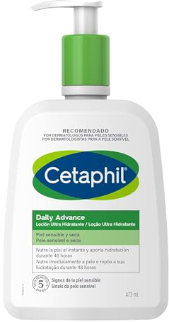 Cetaphil Daily Advance Ultra Moisturizing Lotion pour peaux sensibles et sèches avec 9 ingrédients hydratants sans parfum 473 ml