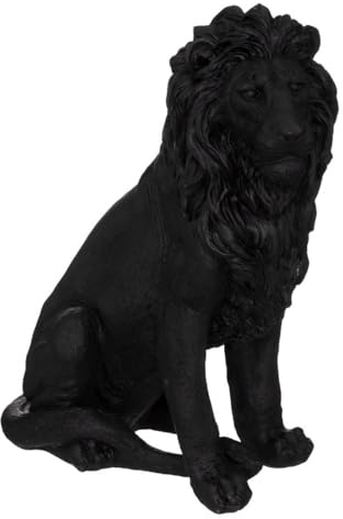 Statue de Lion résine Noire H52 Atmosphera - Noir ATM-185992