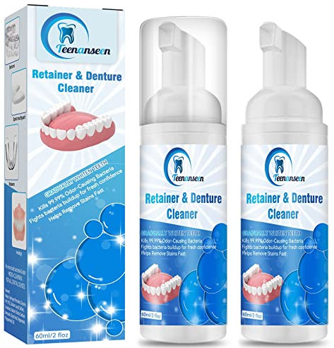 Pack de 2 limpiadores de alineadores dentales, alternativa de acción rápida a las pastillas Retainer Cleaner, blanquea los dientes y combate el mal aliento