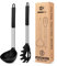 Silikon Pasta Gabel und Pfanne Löffel Set, große Antihaft Küchenutensilien zum Kochen, Rühren, Servieren Spaghetti, Suppe, Sauce