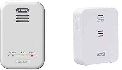 ABUS Gasmelder GWM100ME für Gasthermen - Erdgas (Methan) / Stadtgas - Alarmlautstärke 85 dB - weiß - 81443 & Kohlenmonoxid-Melder COWM370 - CO-Melder mit 7-Jahres-Sensor, 85 dB lautem Alarm - Weiß