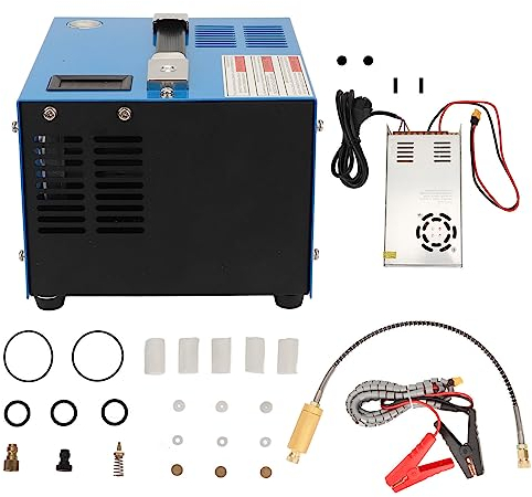 Septpenta Luftkompressor Für Auto, Reifenfüller Tragbarer Luftkompressor DC12V Luftpumpe, Hochleistungsspannung Auto-Off-Lüfterkühlung PCP-Kompressor Mit Transformator Für Autoreifen(220V)