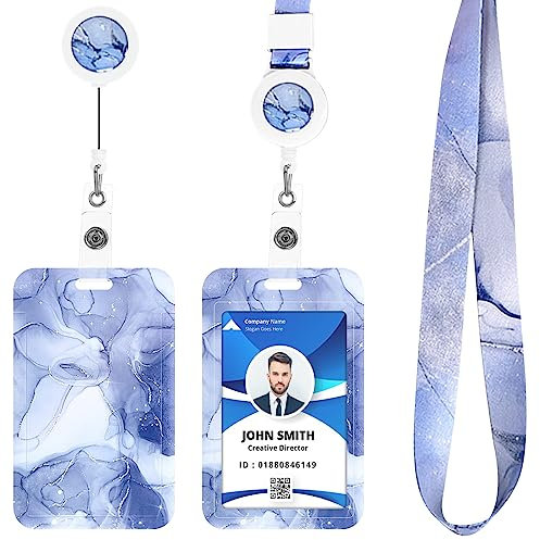 AIBAOBAO Kartenhalter Ausweishalter Mit Lanyard, Studenten-Campus-Kartenset, Abnehmbarem Lanyard Und Einziehbarer Ausweishü Lle FüR BüRo, Schule, Buskarte, Krankenschwester Und UmhäNgeband