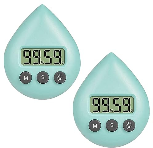 2 temporizadores de ducha verdes para niños y adultos, reloj de ducha digital con temporizador, temporizador impermeable con alarma y ventosa, temporizador de ahorro de energía, temporizador de cocina