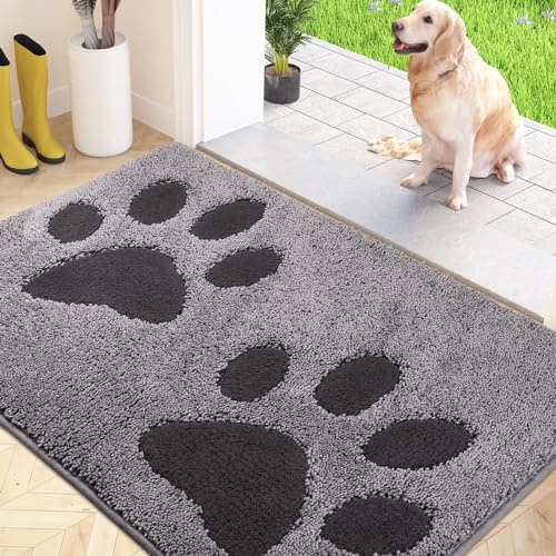 FCSDETAIL Schmutzfangmatte waschbar 80 x 120 cm, Fußmatte Innen, absorbierend Fussmatte, rutschfeste Sauberlaufmatte, wasserdicht Teppich für Hund, Eingang, nasse Pfoten | rutschfeste waschbar Sauberlaufmatte, Teppich für Hund, Eingang, nasse Pfoten